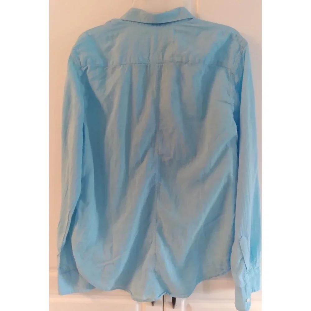 Frank & Eileen Shirt Women's Small Pale Blue Made in Sunny California - Picture 7 of 9